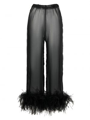 Jedwabne spodnie w piórka Oséree czarne