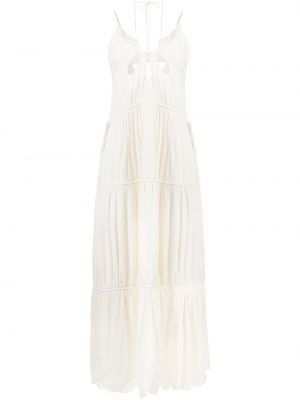 Plisované dlouhé šaty Jonathan Simkhai bílé