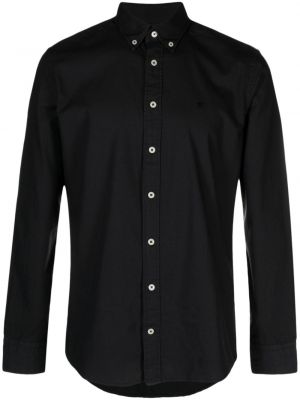 Bavlnená košeľa s výšivkou Hackett čierna
