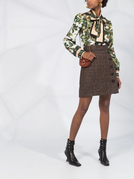 Falda de tweed Dolce & Gabbana marrón
