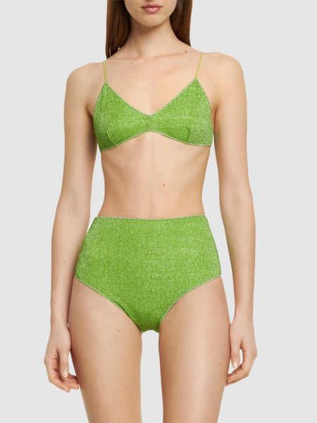 Bikini z visokim pasom Oséree Swimwear zelena