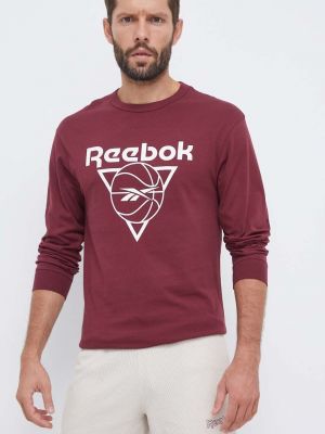 Памучна тениска с дълъг ръкав с принт с дълъг ръкав Reebok Classic винено червено