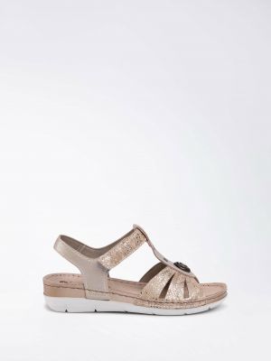 Kožené sandály z imitace kůže Inblu zlaté