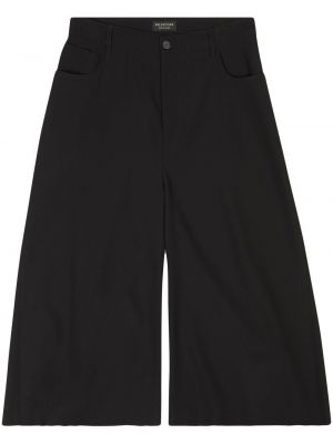 Pantaloni scurți de lână Balenciaga negru