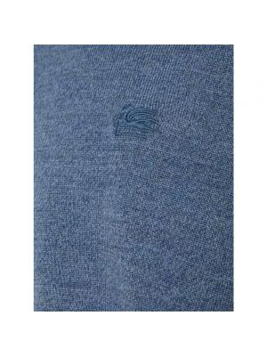 Sudadera con bordado de lana de tela jersey Etro azul