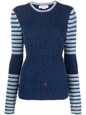 Пуловер бродиран Victoria Beckham синьо