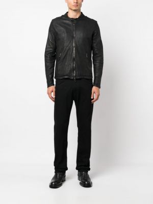 Kožená bunda na zip Giorgio Brato černá