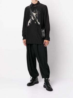 Pantalones de punto Yohji Yamamoto negro