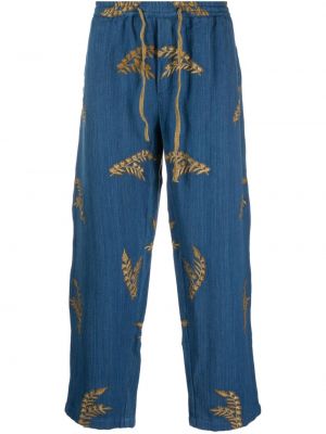 Bavlněné rovné kalhoty s výšivkou Baziszt