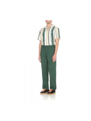 Pantalones chinos con cremallera de algodón con bolsillos Lanvin verde