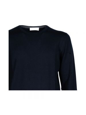 Jersey de lana de lana merino de tela jersey Gran Sasso azul