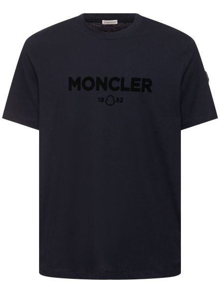 Bomuld kashmir t-shirt Moncler blå