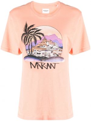 T-shirt con stampa Marant étoile arancione