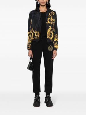 Raštuotas džinsinė striukė su gobtuvu Versace Jeans Couture