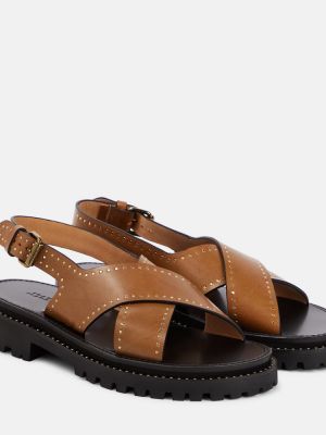 Kožené sandále Isabel Marant hnedá