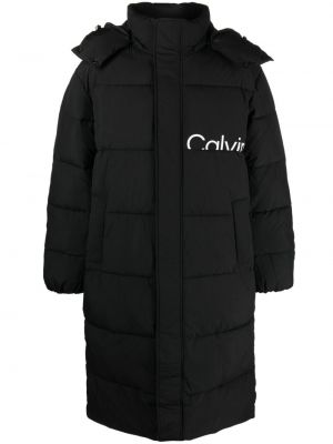 Палто с принт Calvin Klein Jeans черно