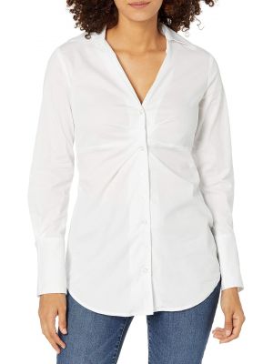 Рубашка на пуговицах с v-образным вырезом Calvin Klein белая