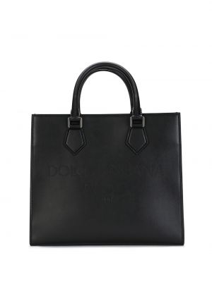 Kožená nákupná taška Dolce & Gabbana čierna
