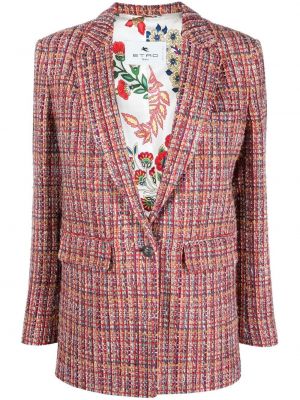 Tweed lang blazer Etro rød