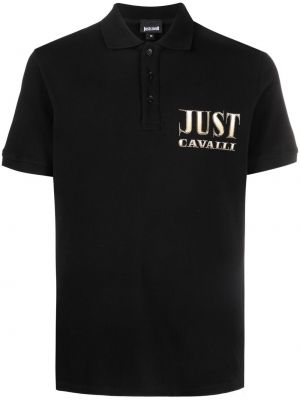 Brodert poloskjorte Just Cavalli svart