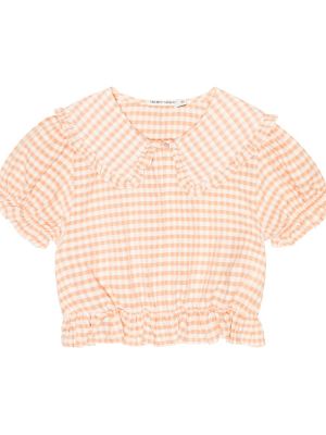 Stribet bomuld top for piger The New Society orange