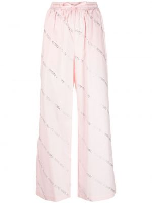 Pantalon en coton à imprimé Rotate rose