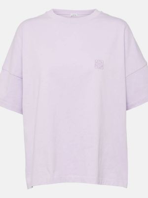Bavlněné tričko jersey Loewe fialové