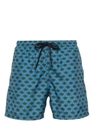Pantaloni scurți cu imagine cu imprimeu geometric Drumohr albastru