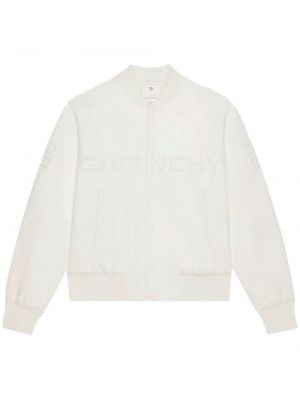 Kožená bunda s výšivkou Givenchy biela