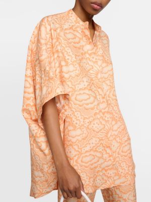 Bluză de mătase cu imagine Stella Mccartney portocaliu