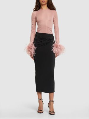 Drapované midi sukně jersey 16arlington černé