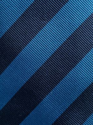 Cravate en soie à rayures Fursac bleu