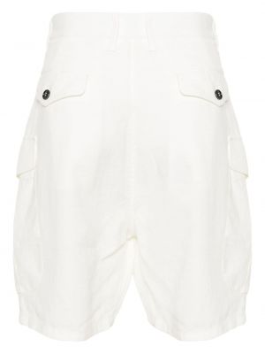 Lněné šortky cargo Giorgio Armani bílé