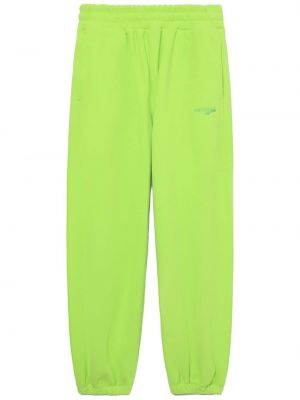 Zielone haftowane spodnie sportowe We11done