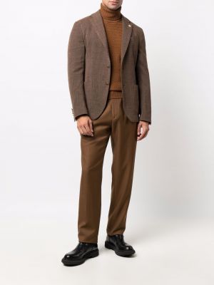 Pantalones rectos con cordones Lardini marrón