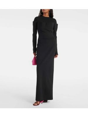 Sukienka długa z dżerseju Jacquemus czarna