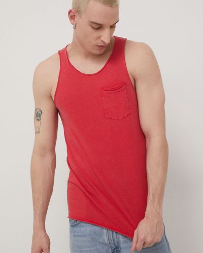 Памучна тениска с дълъг ръкав Produkt By Jack & Jones червено