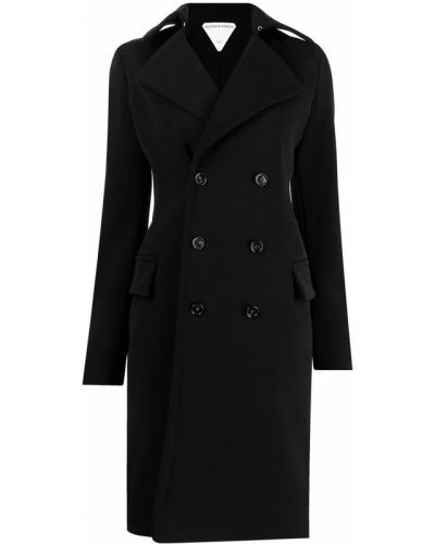 Μάλλινο παλτό Bottega Veneta μαύρο
