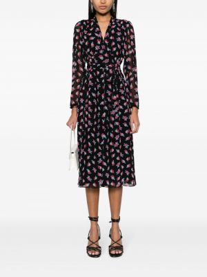 Midi kleita ar ziediem ar apdruku Dvf Diane Von Furstenberg melns