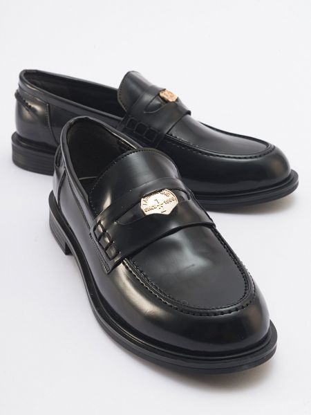 Lakované kožené loafersy Luvishoes čierna
