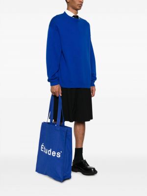Shopper handtasche aus baumwoll études blau