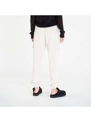 Fleecové cargo kalhoty Adidas Originals bílé
