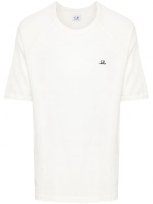 Βαμβακερή μπλούζα με κέντημα C.p. Company λευκό