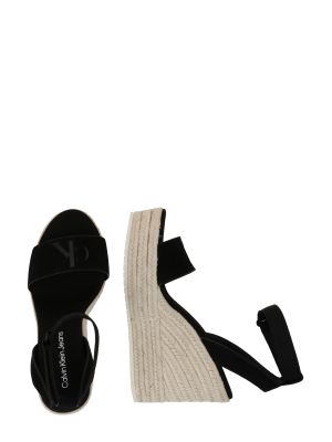Sandales à talons compensés à talons compensés Calvin Klein Jeans noir