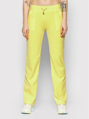 Priliehavé teplákové nohavice Juicy Couture žltá