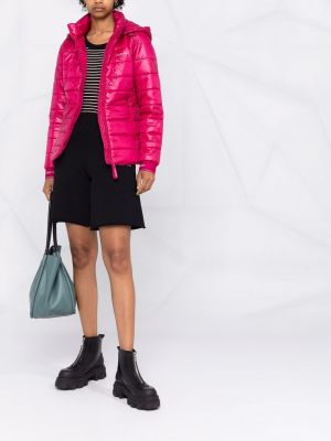 Pikowana kurtka puchowa z kapturem Calvin Klein różowa