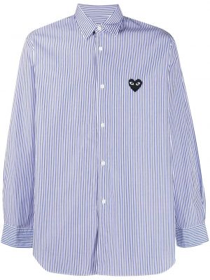 Marškiniai su širdelėmis Comme Des Garçons Play mėlyna