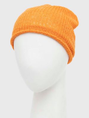 Dzianinowa czapka United Colors Of Benetton pomarańczowa