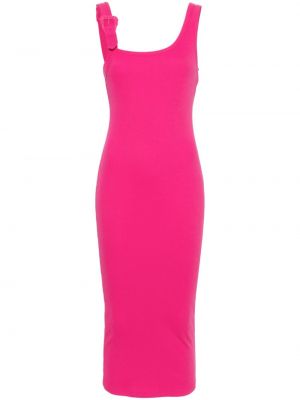 Μίντι φόρεμα με αγκράφα Versace Jeans Couture ροζ