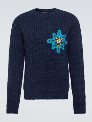 Sweter wełniany Alanui niebieski